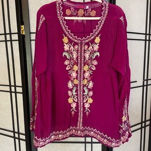 Beautiful Johnny Was Magenta Tunic size XL